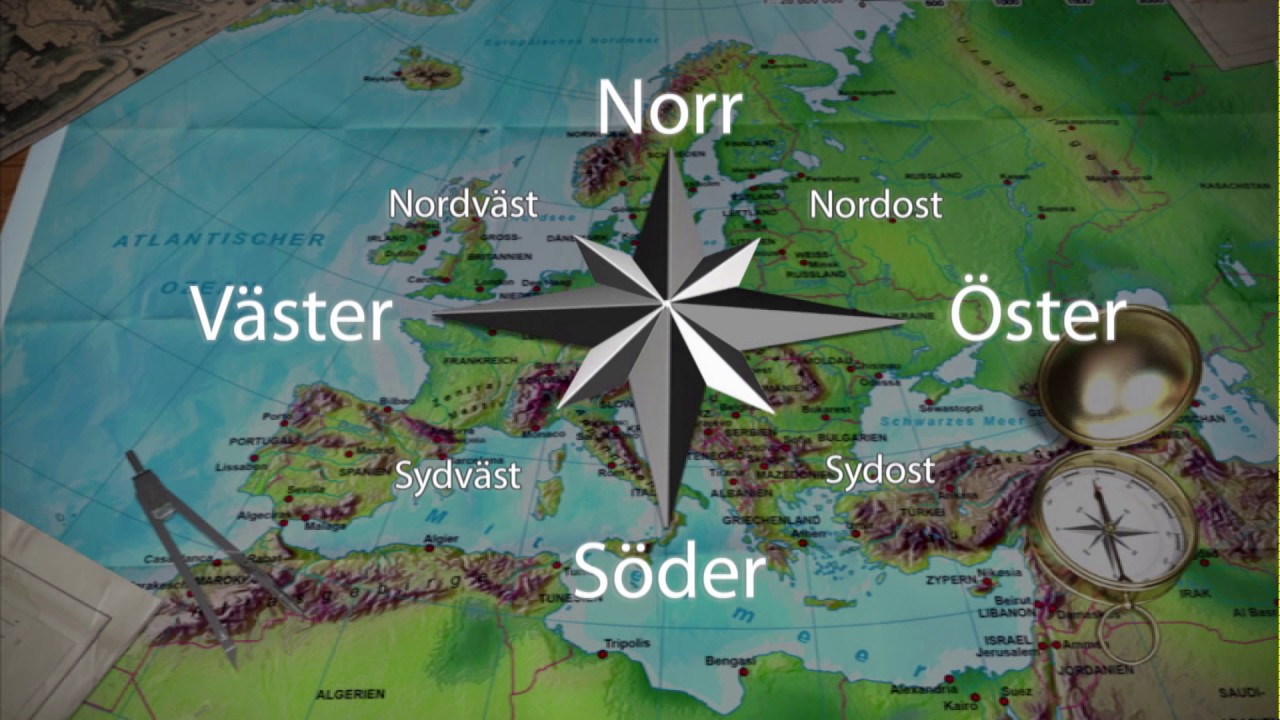 Vart är det vi ska, kartan visar till norr, söder, öster eller väster